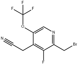 2-(Bromomethyl)-3-fluoro-5-(trifluoromethoxy)pyridine-4-acetonitrile 结构式