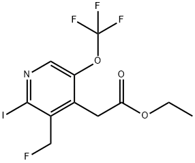 Ethyl 3-(fluoromethyl)-2-iodo-5-(trifluoromethoxy)pyridine-4-acetate,1806746-75-7,结构式
