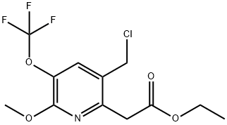 Ethyl 5-(chloromethyl)-2-methoxy-3-(trifluoromethoxy)pyridine-6-acetate 结构式
