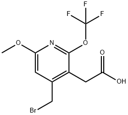 4-(Bromomethyl)-6-methoxy-2-(trifluoromethoxy)pyridine-3-acetic acid 结构式