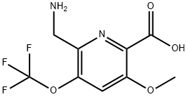 2-(Aminomethyl)-5-methoxy-3-(trifluoromethoxy)pyridine-6-carboxylic acid,1806751-19-8,结构式
