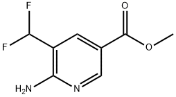 3-Pyridinecarboxylic acid, 6-amino-5-(difluoromethyl)-, methyl ester Struktur