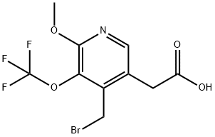 4-(Bromomethyl)-2-methoxy-3-(trifluoromethoxy)pyridine-5-acetic acid 结构式