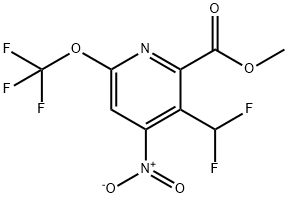 Methyl 3-(difluoromethyl)-4-nitro-6-(trifluoromethoxy)pyridine-2-carboxylate Structure