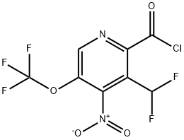 3-(Difluoromethyl)-4-nitro-5-(trifluoromethoxy)pyridine-2-carbonyl chloride 结构式