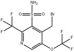 4-(Bromomethyl)-5-(trifluoromethoxy)-2-(trifluoromethyl)pyridine-3-sulfonamide 结构式