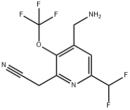 4-(Aminomethyl)-6-(difluoromethyl)-3-(trifluoromethoxy)pyridine-2-acetonitrile 结构式