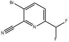 2-Pyridinecarbonitrile, 3-bromo-6-(difluoromethyl)- 结构式