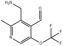 3-(Aminomethyl)-2-methyl-5-(trifluoromethoxy)pyridine-4-carboxaldehyde Struktur