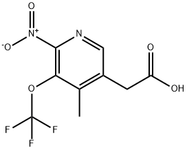 4-Methyl-2-nitro-3-(trifluoromethoxy)pyridine-5-acetic acid 结构式