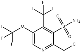 2-(Chloromethyl)-5-(trifluoromethoxy)-4-(trifluoromethyl)pyridine-3-sulfonamide 结构式