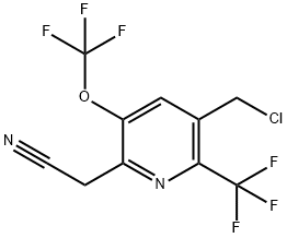 3-(Chloromethyl)-5-(trifluoromethoxy)-2-(trifluoromethyl)pyridine-6-acetonitrile Struktur