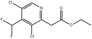 Ethyl 3,5-dichloro-4-(difluoromethyl)pyridine-2-acetate 结构式
