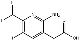 2-Amino-6-(difluoromethyl)-5-iodopyridine-3-acetic acid Structure