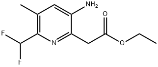 Ethyl 5-amino-2-(difluoromethyl)-3-methylpyridine-6-acetate Struktur