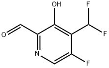 4-(Difluoromethyl)-5-fluoro-3-hydroxypyridine-2-carboxaldehyde 结构式