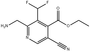 Ethyl 2-(aminomethyl)-5-cyano-3-(difluoromethyl)pyridine-4-carboxylate 结构式