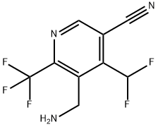 3-(Aminomethyl)-5-cyano-4-(difluoromethyl)-2-(trifluoromethyl)pyridine 结构式