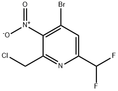 4-Bromo-2-(chloromethyl)-6-(difluoromethyl)-3-nitropyridine 结构式