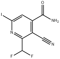 3-Cyano-2-(difluoromethyl)-6-iodopyridine-4-carboxamide Struktur