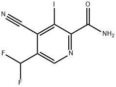 4-Cyano-5-(difluoromethyl)-3-iodopyridine-2-carboxamide 结构式