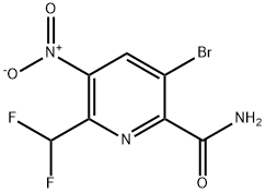 5-Bromo-2-(difluoromethyl)-3-nitropyridine-6-carboxamide 结构式