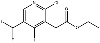 Ethyl 2-chloro-5-(difluoromethyl)-4-iodopyridine-3-acetate Structure