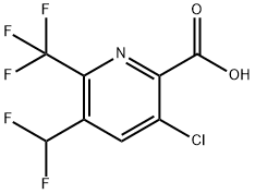 3-Chloro-5-(difluoromethyl)-6-(trifluoromethyl)pyridine-2-carboxylic acid 结构式