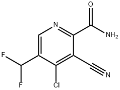 4-Chloro-3-cyano-5-(difluoromethyl)pyridine-2-carboxamide 结构式