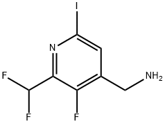 4-(Aminomethyl)-2-(difluoromethyl)-3-fluoro-6-iodopyridine 结构式