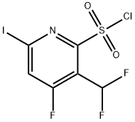 3-(Difluoromethyl)-4-fluoro-6-iodopyridine-2-sulfonyl chloride,1806925-64-3,结构式