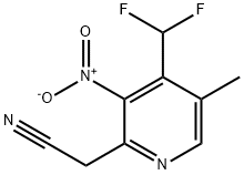 4-(Difluoromethyl)-5-methyl-3-nitropyridine-2-acetonitrile 结构式