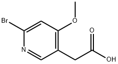 3-Pyridineacetic acid, 6-bromo-4-methoxy- 结构式