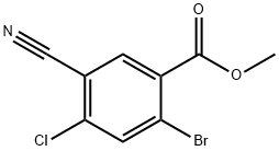 2-溴-4-氯-5-氰基苯甲酸甲酯,1807016-58-5,结构式