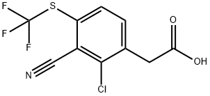 2-Chloro-3-cyano-4-(trifluoromethylthio)phenylacetic acid 结构式