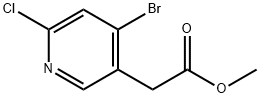 2-(4-溴-6-氯吡啶-3-基)乙酸甲酯, 1807072-62-3, 结构式