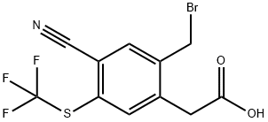 2-Bromomethyl-4-cyano-5-(trifluoromethylthio)phenylacetic acid 结构式