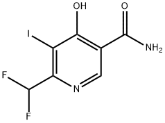 2-(Difluoromethyl)-4-hydroxy-3-iodopyridine-5-carboxamide 结构式