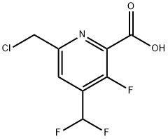 6-(Chloromethyl)-4-(difluoromethyl)-3-fluoropyridine-2-carboxylic acid,1807127-88-3,结构式
