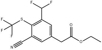 Ethyl 3-cyano-5-difluoromethyl-4-(trifluoromethylthio)phenylacetate 结构式