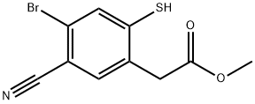 Methyl 4-bromo-5-cyano-2-mercaptophenylacetate 结构式