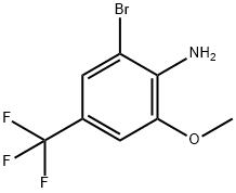 Benzenamine, 2-bromo-6-methoxy-4-(trifluoromethyl)- Struktur