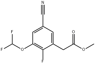 Methyl 5-cyano-3-difluoromethoxy-2-fluorophenylacetate 结构式