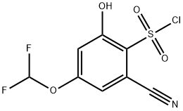 2-Cyano-4-difluoromethoxy-6-hydroxybenzenesulfonylchloride Structure