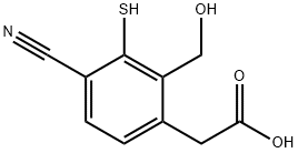 4-Cyano-2-hydroxymethyl-3-mercaptophenylacetic acid,1807237-85-9,结构式