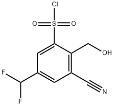 3-Cyano-5-difluoromethyl-2-(hydroxymethyl)benzenesulfonyl chloride 结构式