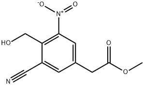 Methyl 3-cyano-4-hydroxymethyl-5-nitrophenylacetate Struktur