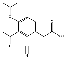 2-Cyano-4-difluoromethoxy-3-(difluoromethyl)phenylacetic acid 结构式