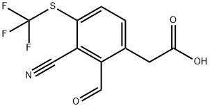3-Cyano-2-formyl-4-(trifluoromethylthio)phenylacetic acid 结构式