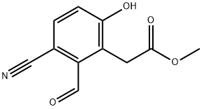 Methyl 3-cyano-2-formyl-6-hydroxyphenylacetate 结构式